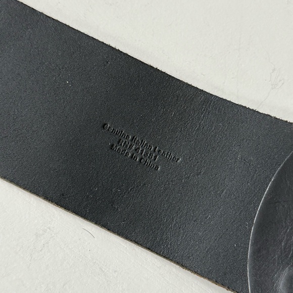 RUGBY Ralph Lauren Womens Wide Black Leather Belt Lion Crest Buckle Size Large - Picture 11 of 14